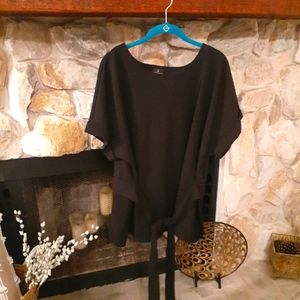 Black blouse, dressy or casual.